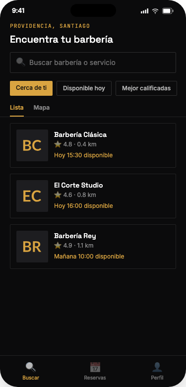 Vista previa de la app CorteYa